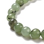 Perles naturelles, perles de jade , teint, imitation préhnite, ronde