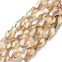 Transparent Electroplate Glass Beads Strands, Pearl Luster Plated, Faceted, Fish