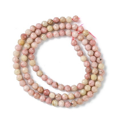 Rhodonite naturelles brins de perles, facette, ronde