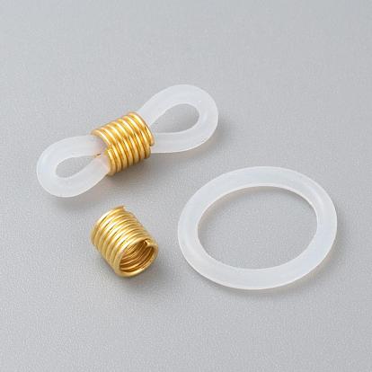 Silicone EyeGlass Holders, with Iron Findings, White
