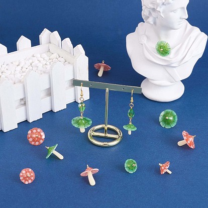 12 pcs champignon charme pendentif acrylique champignon charme coloré avec anneau de saut pour bijoux collier bracelet boucle d'oreille faisant de l'artisanat