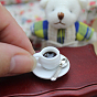 Mini Porcelain Coffee Cups with Tray & Spoon, for Dollhouse Accessories, Pretending Prop Decorations