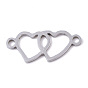 201 Stainless Steel Links Connectors, Laser Cut, Heart to Heart