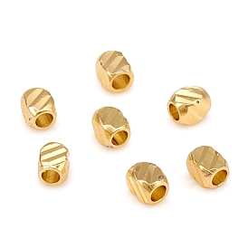 Brass Spacer Beads, Long-Lasting Plated, Textured, Rondelle