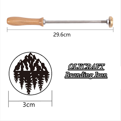 OLYCRAFT Wood Branding Iron Branding Iron Stamp BBQ Heat Stamp with Brass Head and Wood Handle for Woodworking and Handcrafted Design