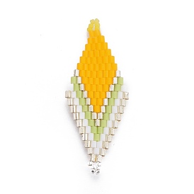MIYUKI & TOHO Handmade Japanese Seed Beads Links, Loom Pattern, Rhombus