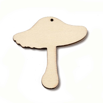 Pendentifs en bois imprimées, breloques champignon avec soleil, pour la fabrication de bijoux de bricolage décorés