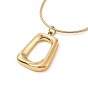 Ion Plating(IP) 304 Stainless Steel Trapezoid Pendant Necklace for Women