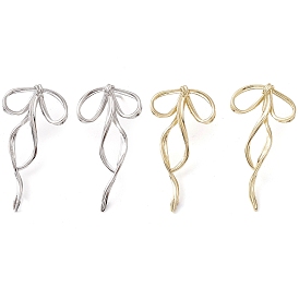 Bowknot Brass Stud Earrings, Long-Lasting Plated, Lead Free & Cadmium Free