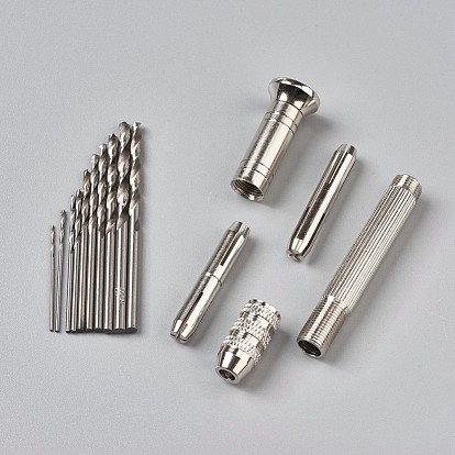 10 pcs / set ensemble de forets micro, 0.8 mm ~ 3 mm pour l'artisanat de la carte et des bijoux, 1 pc foret hélicoïdal