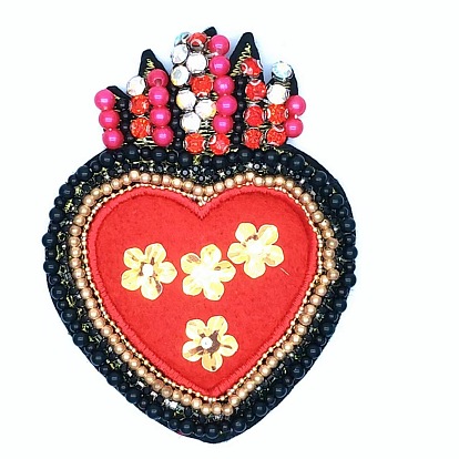 Accesorios de disfraz de diamantes de imitación con lentejuelas y cuentas de corazón, para el día de San Valentín