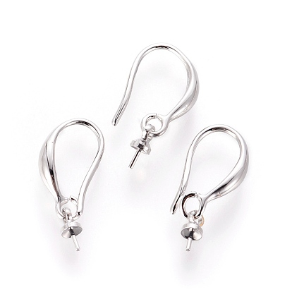 Brass Earring Hooks, for Half Drilled Beads