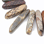 Natural Picasso Stone/Picasso Jasper Beads Strands, Graduated Fan Pendants, Focal Beads