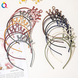 Morandi Color Crown Shape Matte Hairband for Women, Minimalist Headpiece