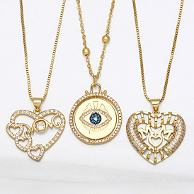 Sparkling Heart Necklace for Mom - Elegant Cutout Design with Rhinestones (NKB037)