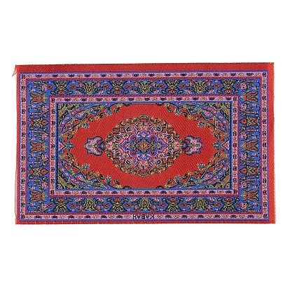 Alfombras de seda en miniatura de estilo étnico, alfombra turca tejida, para la decoración de la casa de muñecas, Rectángulo