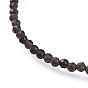 Bracelets de perles de pierres précieuses naturelles, avec 304 pinces de homard en acier inoxydable et chaînes d'extension en laiton, facette
