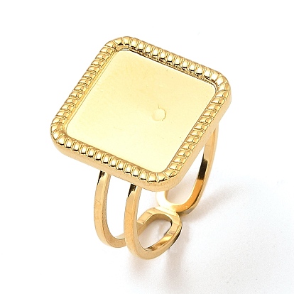 304 fornituras de anillo de puño abierto de acero inoxidable, configuración del anillo de la copa del bisel, plaza