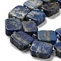 Lapis-lazuli, brins de perles naturels , avec des perles de rocaille, rectangle
