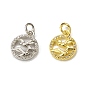 Brass Micro Pave Cubic Zirconia Bird Charms, with Jump Ring, Ring with Seagull Charm