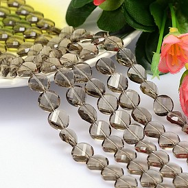 Faceted Flat Round Imitation Austrian Crystal Bead Strands, Grade AAA