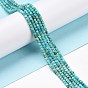 Natural HuBei Turquoise Beads Strands, Faceted, Cube