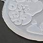 Christmas Coaster Food Grade Silicone Molds, Resin Casting Molds, For UV Resin, Epoxy Resin Craft Making, Round with Reindeer