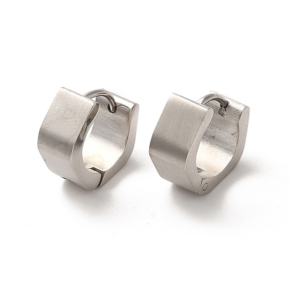 Polishing 304 Stainless Steel Polygon Hoop Earrings