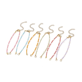 Bracelets en perles de rocaille de verre, pour la fabrication de bracelets lien, avec 304 chaîne d'extension en acier inoxydable et fermoir mousqueton