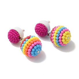 Серьги-гвоздики с круглыми шариками из смолы Waxberry, железные украшения для женщин