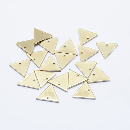 Brass Charms, Long-Lasting Plated, Nickel Free, Triangle