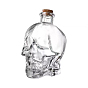 Skull Glass Wine Bottle, with  Cork