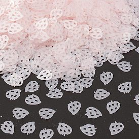 Perles de paillettes en plastique, Style mat, décorations artisanales à coudre, fraise