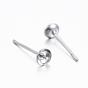 304 Stainless Steel Post Stud Earring Settings For Half Drilled Beads