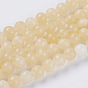 Topaze naturelles perles de jade de brins, teint, ronde