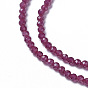 Perles de corindon rouge naturel / rubis, facette, ronde