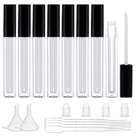 Empty Lipstick Bottle, Lip Gloss Tube, Lip Balm Tube, with Cap and Plastic Dropper & Funnel Hopper