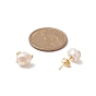 Boucles d'oreilles perle naturelle, bijoux en fil de cuivre doré pour femme