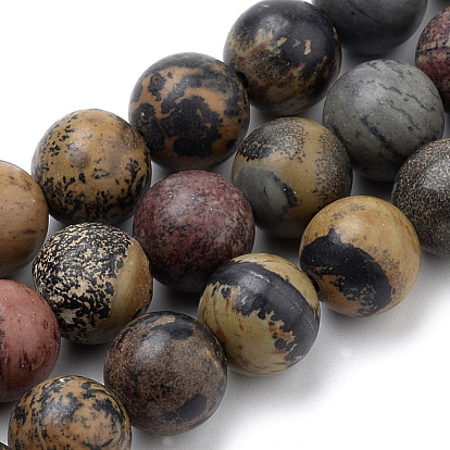 Natural Dendritic Jasper Beads Strands, Chohua Jasper, Round