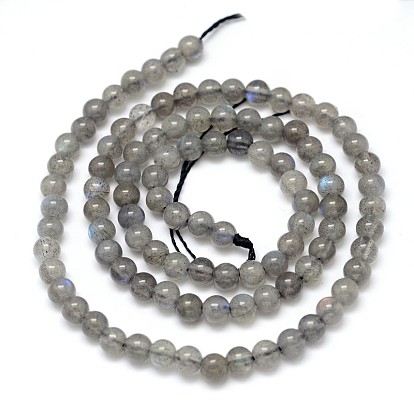 Labradorite naturelle rangées de perles rondes, AA grade
