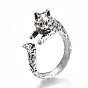 Регулируемые кольца манжеты из сплава тибетского стиля, открытые кольца, форма кошки