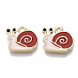 Eco-Friendly Zinc Alloy Charms, with Enamel, Cadmium Free & Nickel Free & Lead Free, Snail, Light Gold