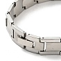 201 Stainless Steel Rectangle Watch Band Bracelet, Tile Bracelet for Men Women