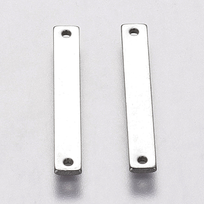 201 Stainless Steel Links/Connectors, Rectangle, 25x3.5x1mm, Hole: 1mm