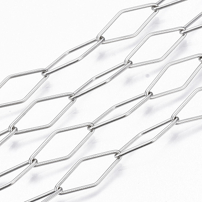201 Stainless Steel Rhombus link Chains, Soldered