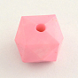 Opaque Acrylic Beads, Faceted Cube/Polygon