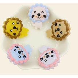 10Pcs 5 Styles Lion Silicone Beads, Chewing Beads For Teethers, DIY Nursing Necklaces Making