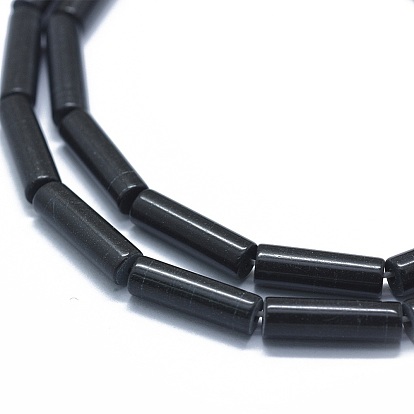 Natural Black Stone Beads Strands, Column