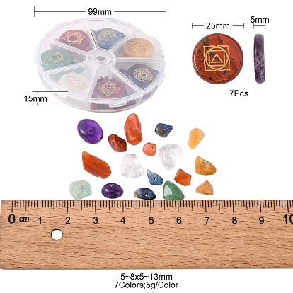 Kit de recherche de fabrication de bijoux de pierres précieuses de chakra diy, y compris perles et cabochons de pierres naturelles et synthétiques mélangées