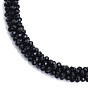 Glass Braided Beaded Necklace with Alloy Magnetic Clasps for Women
